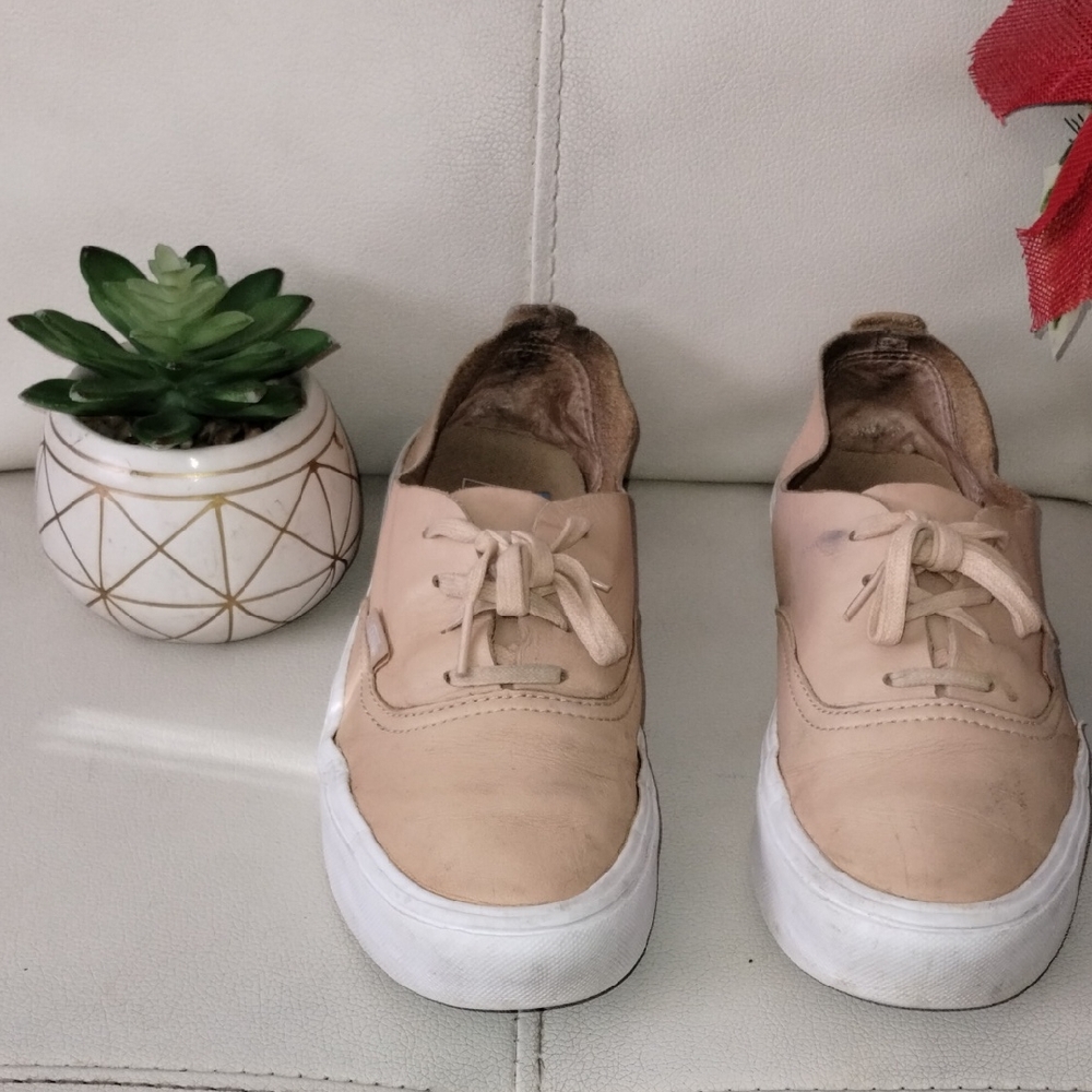Vans Tan and White Sneakers